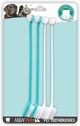 H&H Pets Dual Headed Dog & Cat Toothbrush, 4 count