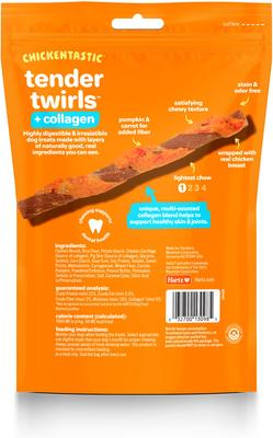 Show full view: HHartz Oinkies Tender Twirls + Collagen Rawhide-Free Natural Dog Chews, 9.5-oz bag, 20 count, bundle of 2 slide 3 of 13