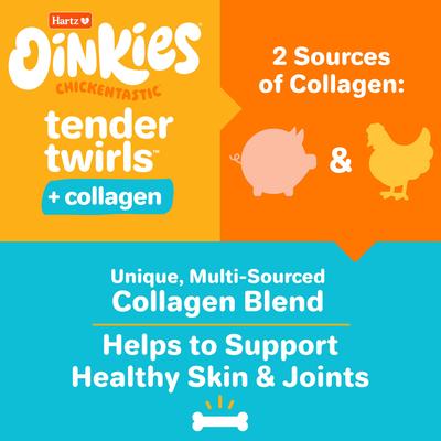 Show full view: HHartz Oinkies Tender Twirls + Collagen Rawhide-Free Natural Dog Chews, 9.5-oz bag, 20 count, bundle of 2 slide 7 of 13