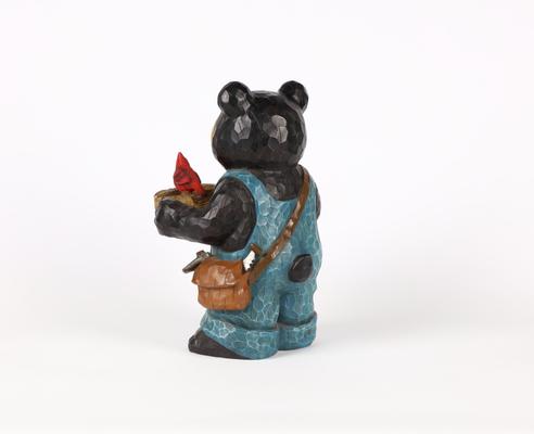 Show full view: Hi-Line Gift Bear Holds Bird Bath with Cardinal, Brown slide 5 of 9