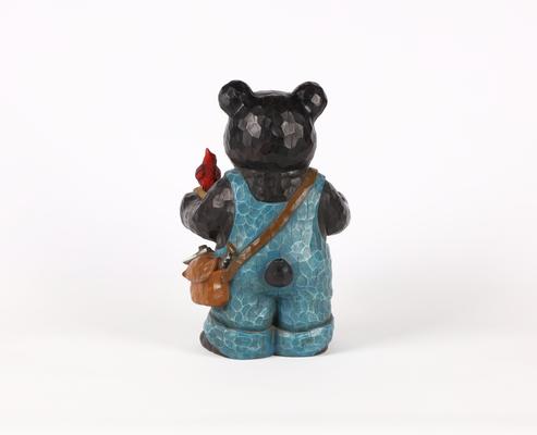 Show full view: Hi-Line Gift Bear Holds Bird Bath with Cardinal, Brown slide 6 of 9