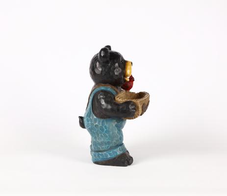 Show full view: Hi-Line Gift Bear Holds Bird Bath with Cardinal, Brown slide 8 of 9
