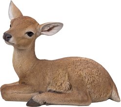 Hi-Line Gift Deer Lying Down Statue, Brown/White, 18-in
