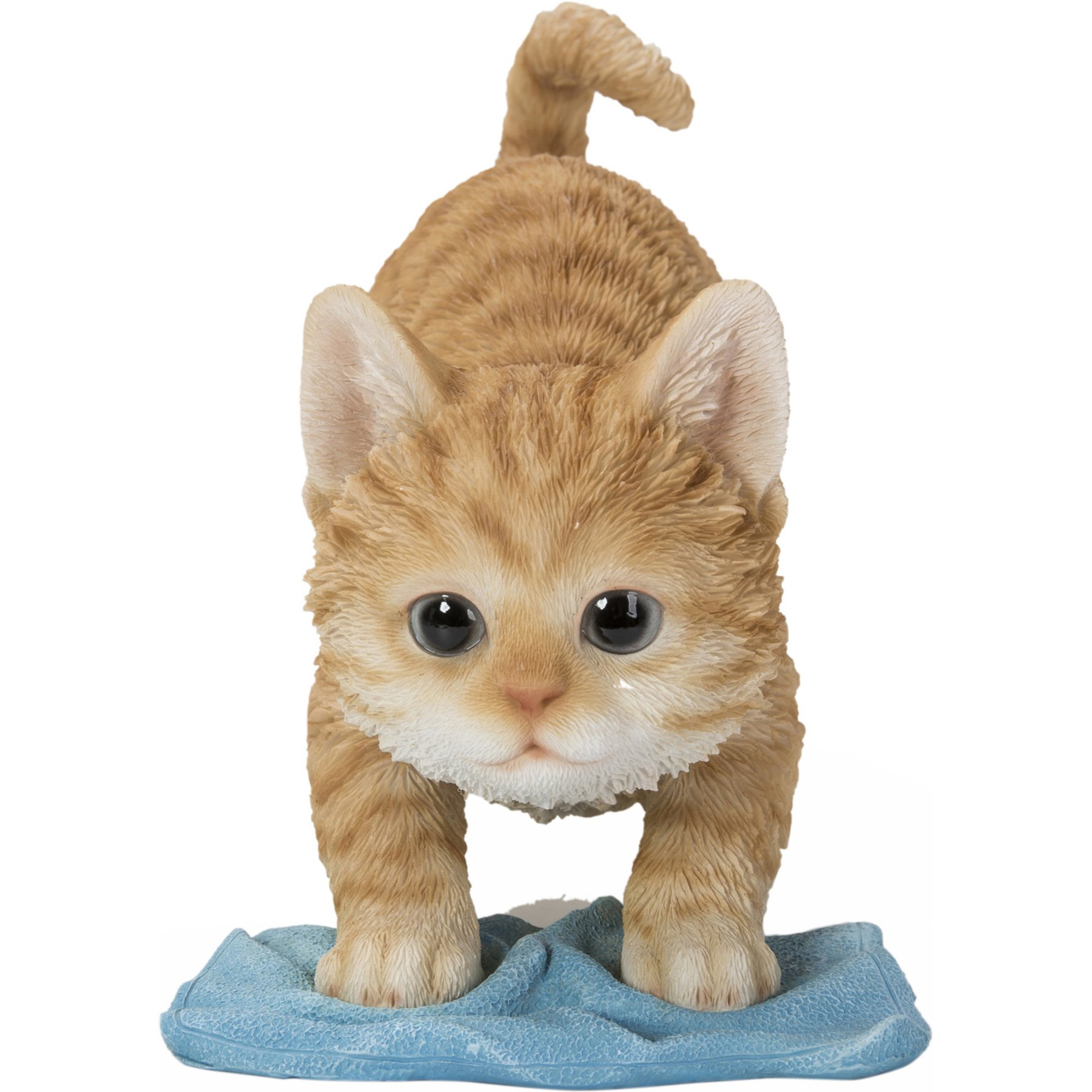 Hi-Line Gift Kitten Mopping The Floor Statue, Tan/Brown, 8.19-in
