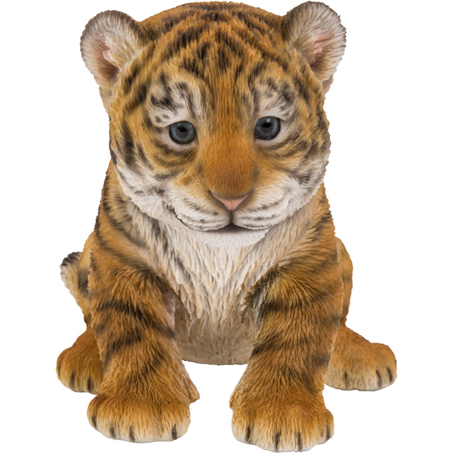 Hi-Line Gift Sitting Tiger Cub Statue, Orange/ Black, 6.89-in
