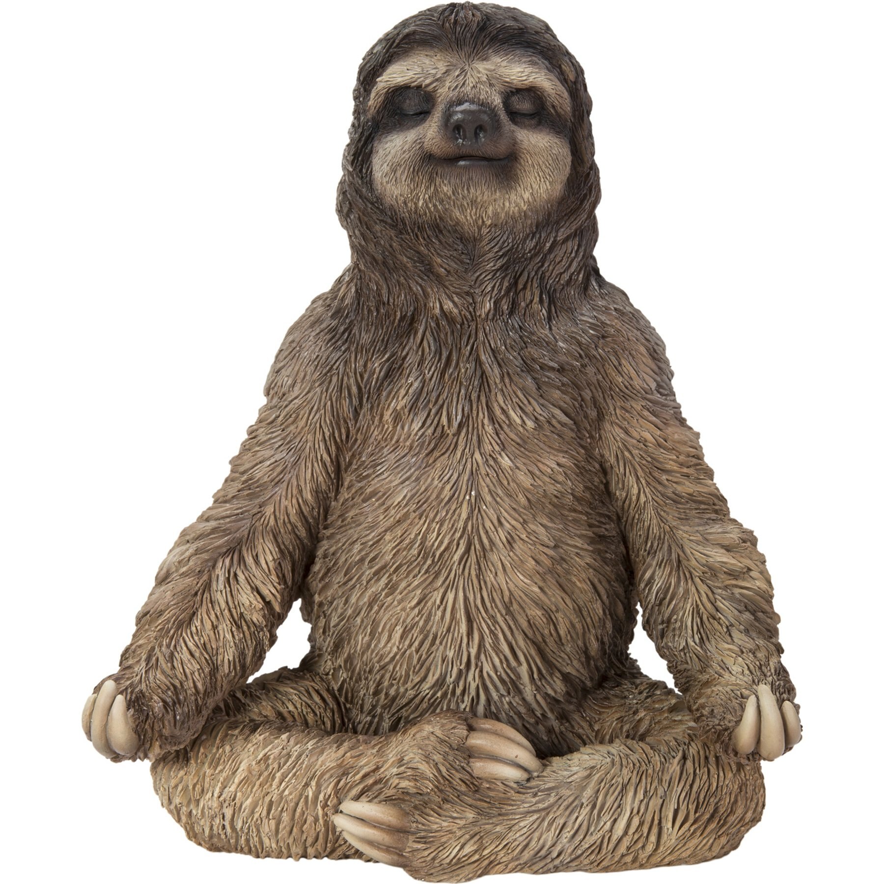 Hi-Line Gift Sloth In Meditation Statue, Grey/Black, 8.19-in