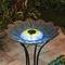Show in main carousel: Hi-Line Gift Solar Blue Floral Glass Bird Bath with Stand, Multicolor slide 8 of 10