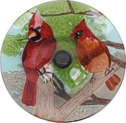 Hi-Line Gift Solar Cardinal Glass Bird Bath with Stand, Multicolor slide 2 of 9