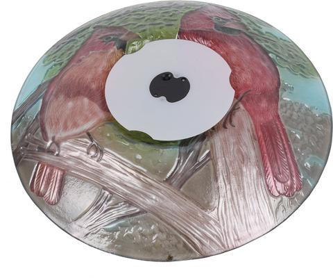 Show full view: Hi-Line Gift Solar Cardinal Glass Bird Bath with Stand, Multicolor slide 4 of 10