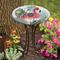 Show in main carousel: Hi-Line Gift Solar Flamingo with Tortoise Shell Glass Bird Bath with Stand, Multicolor slide 1 of 10