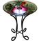 Show in main carousel: Hi-Line Gift Solar Flamingo with Tortoise Shell Glass Bird Bath with Stand, Multicolor slide 5 of 10