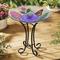 Show in main carousel: Hi-Line Gift Solar Floral Glass Monarch Butterfly Bird Bath with Stand, Multicolor slide 1 of 5
