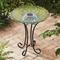 Show in main carousel: Hi-Line Gift Solar Green Fusion Mosaic Floral Glass Bird Bath with Stand, Multicolor slide 1 of 9