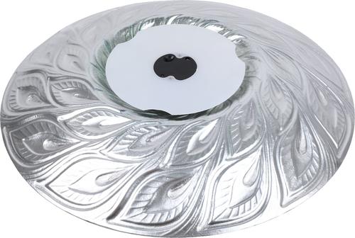 Show full view: Hi-Line Gift Solar Green Peacock Feather Glass Bird Bath with Stand, Multicolor slide 9 of 10