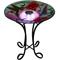 Show in main carousel: Hi-Line Gift Solar Hummingbird with Corn Poppy Glass Bird Bath with Stand, Multicolor slide 5 of 11