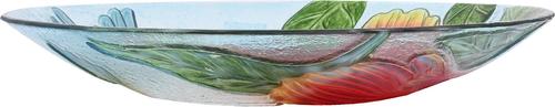 Show full view: Hi-Line Gift Solar Hummingbird with Poppy Glass Bird Bath with Stand, Multicolor slide 2 of 11