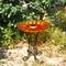 Show in main carousel: Hi-Line Gift Solar Orange Floral Glass Bird Bath with Stand, Multicolor slide 1 of 8