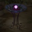 Show in main carousel: Hi-Line Gift Solar ORB Floral Glass Hummingbird Bird Bath with Stand, Multicolor slide 3 of 5