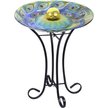 Show in main carousel: Hi-Line Gift Solar ORB Peacock Glass Bird Bath with Stand, Multicolor slide 2 of 5