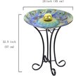 Show in main carousel: Hi-Line Gift Solar ORB Peacock Glass Bird Bath with Stand, Multicolor slide 3 of 5