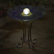 Show in main carousel: Hi-Line Gift Solar ORB Peacock Glass Bird Bath with Stand, Multicolor slide 4 of 5