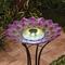 Show in main carousel: Hi-Line Gift Solar Pink Floral Glass Bird Bath with Stand, Multicolor slide 6 of 10