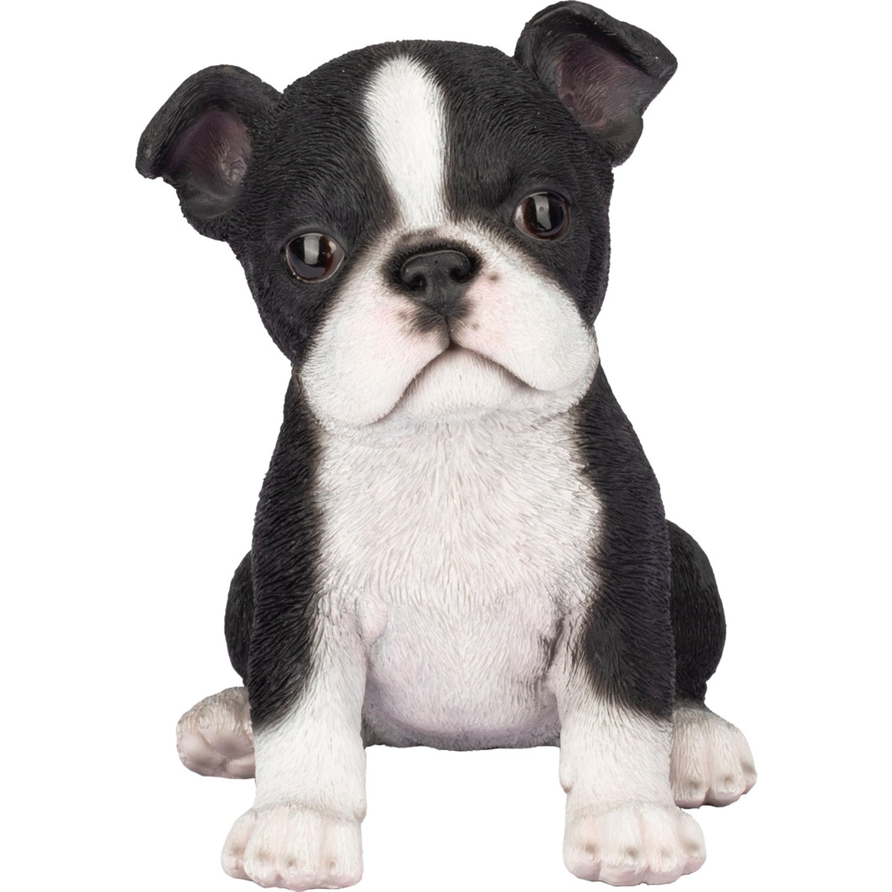 Hi-Line Gift SOREAL Boston Terrier Statue, White/Black, 5.91-in