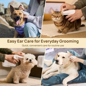 HICC PET Relief Ear Finger Wax, Dirt & Debris Care Dog & Cat Wipes, 50 count