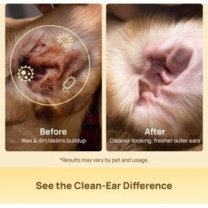 HICC PET Relief Ear Finger Wax, Dirt & Debris Care Dog & Cat Wipes, 50 count