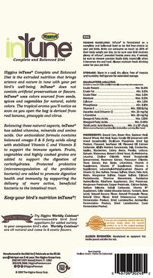 Show full view: Higgins inTune Complete & Balanced Diet Canary & Finch Bird Food, 2-lb bag slide 2 of 6