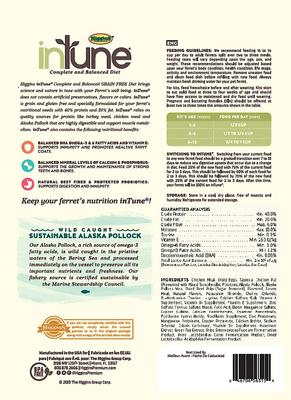 Show full view: Higgins inTune Complete & Balanced Diet Grain-Free Ferret Food, 4-lb bag slide 2 of 10