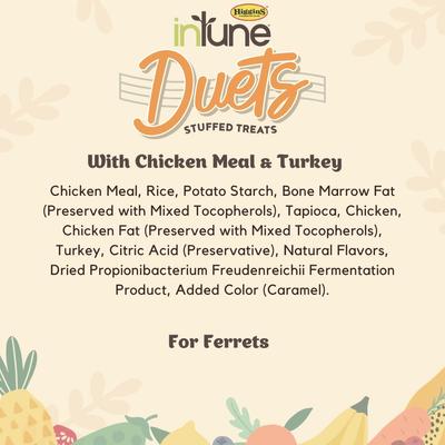 Show full view: Higgins inTune Duets Chicken Meal & Turkey Ferret Treats, 3-oz bag slide 3 of 4