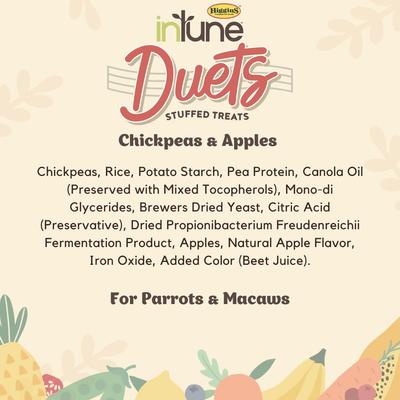 Show full view: Higgins inTune Duets Chickpeas & Apples Bird Treats, 3-oz bag slide 3 of 5