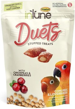 Higgins inTune Duets Chickpeas & Cranberries Bird Treats, 3-oz bag