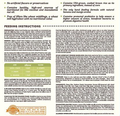 Show full view: Higgins inTune Hand Feeding for All Baby Birds Food, 5-lb bag slide 2 of 5