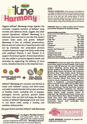 Show full view: Higgins inTune Harmony Canary & Finch Bird Food, 2-lb bag slide 2 of 6