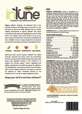 Show full view: Higgins InTune Natural Bird Food, 2-lb bag slide 2 of 9