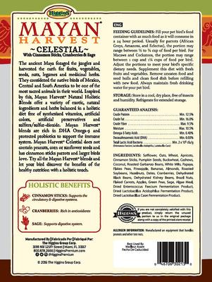 Show full view: Higgins Mayan Harvest Celestial Parrot Food, 3-lb bag slide 2 of 7