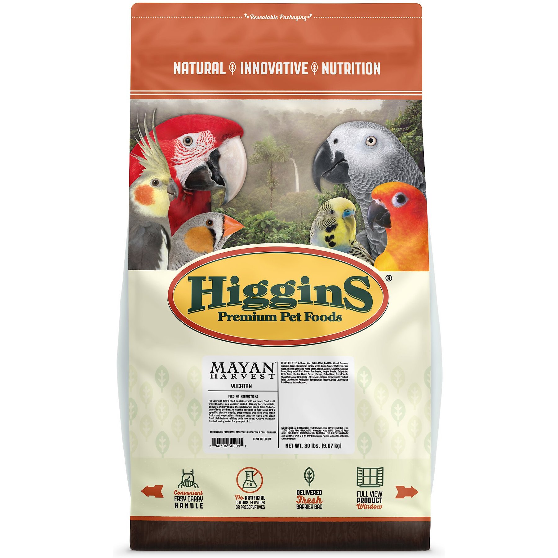 Higgins Mayan Harvest Yucatan Bird Food, 20-lb bag
