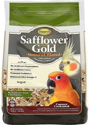 Higgins Safflower Gold Natural Mix Conure & Cockatiel Food + Sungrow Parrot Chew Toy, Foraging Blocks, Rainbow Wood slide 2 of 7