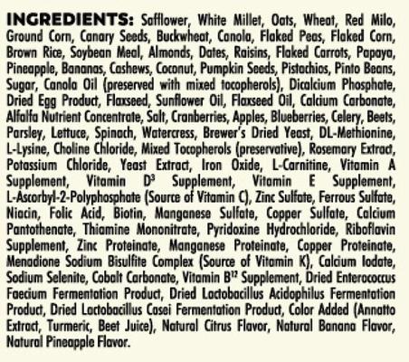 Show full view: Higgins Safflower Gold Natural Mix Conure & Cockatiel Food slide 5 of 7