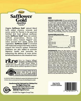 Show full view: Higgins Safflower Gold Parrot Food, 3-lb bag slide 2 of 10