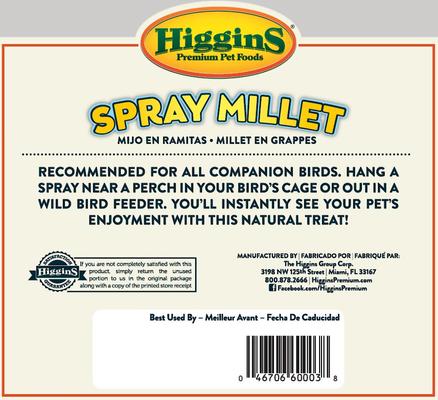 Show full view: Higgins Spray Millet Bird Treats, 6 count slide 2 of 7