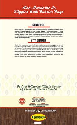 Show full view: Higgins Sunburst Gourmet Blend Chinchilla Food, 25-lb bag slide 2 of 7