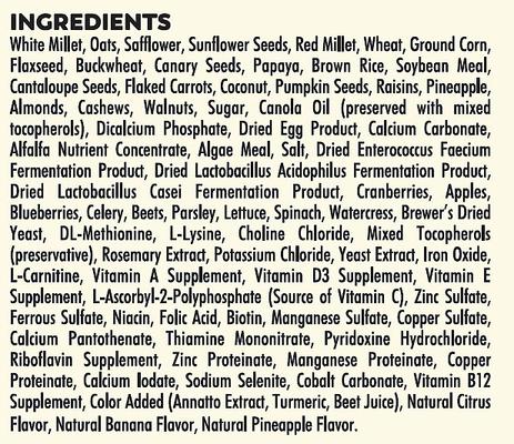 Show full view: Higgins Sunburst Gourmet Blend Cockatiel Bird Food, 3-lb bag slide 6 of 7