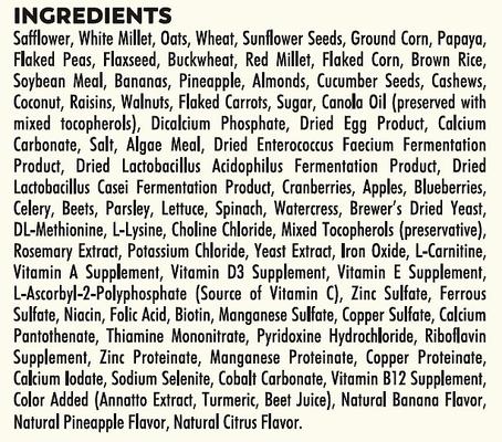 Show full view: Higgins Sunburst Gourmet Blend Conure Bird Food, 3-lb bag slide 6 of 7