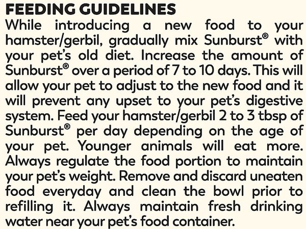 Show full view: Higgins Sunburst Gourmet Blend Gerbil & Hamster Food, 25-lb bag slide 7 of 8