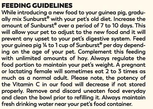 Show full view: Higgins Sunburst Gourmet Blend Guinea Pig Food, 6-lb bag slide 8 of 9