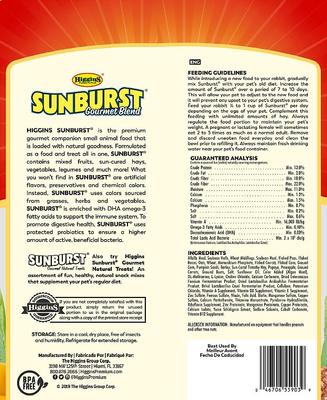 Show full view: Higgins Sunburst Gourmet Blend Rabbit Food, 3-lb bag slide 2 of 10