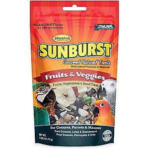 Higgins Sunburst Gourmet Fruits & Veggies Bird Treats, 5-oz bag